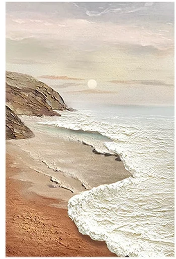 Textured coastal landscape canvas wall art