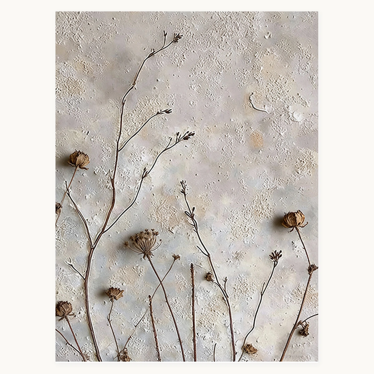 Quiet Flora hand-painted textured floral oil painting