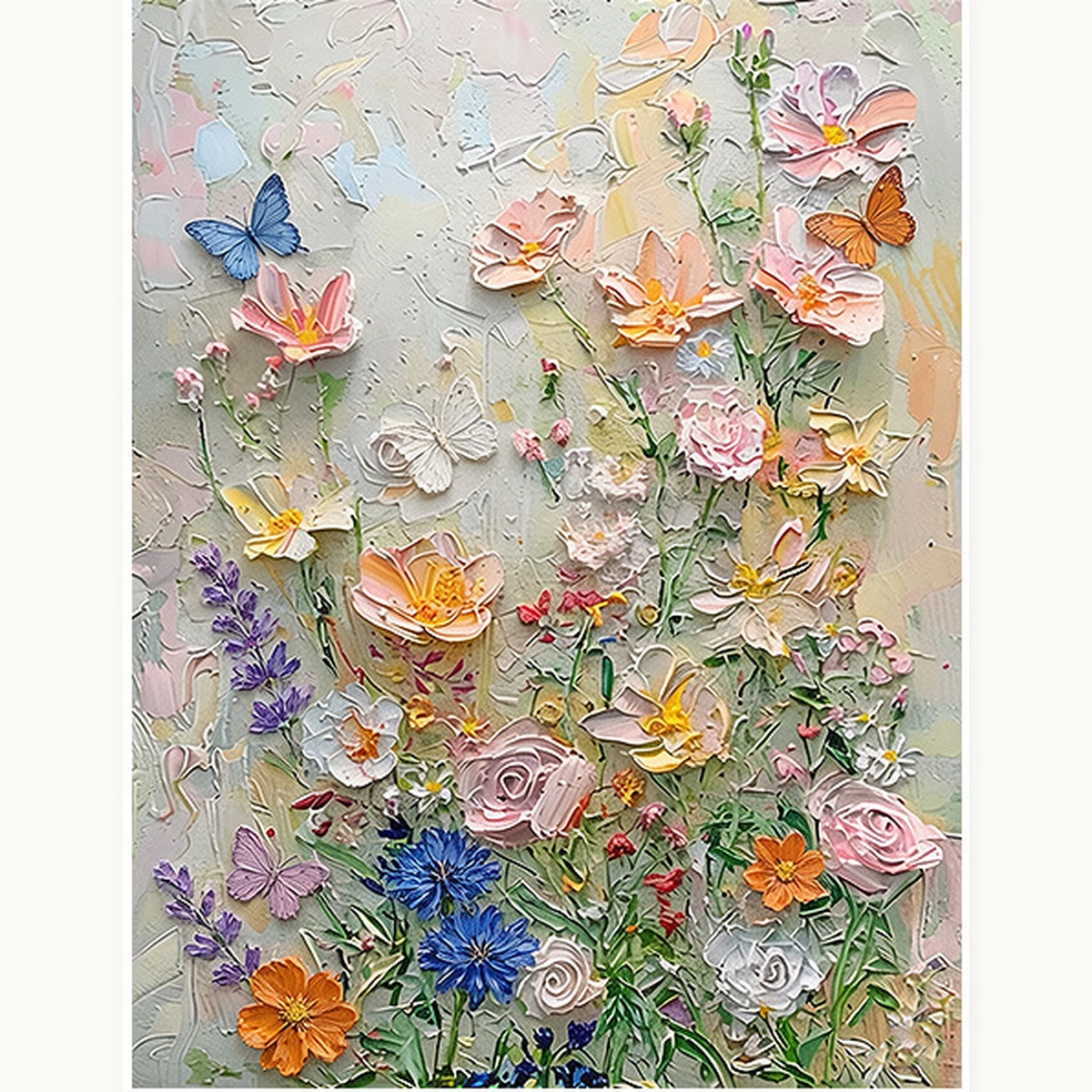 Spring Whispers modern abstract floral oil painting