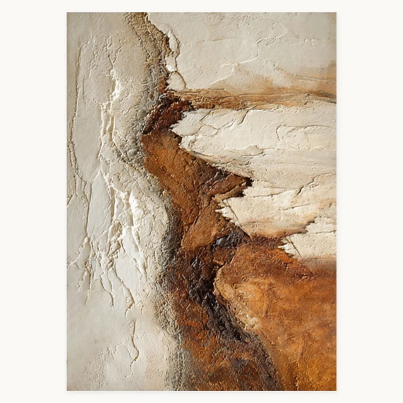 Stone Trace warm neutral textured abstract oil painting on canvas