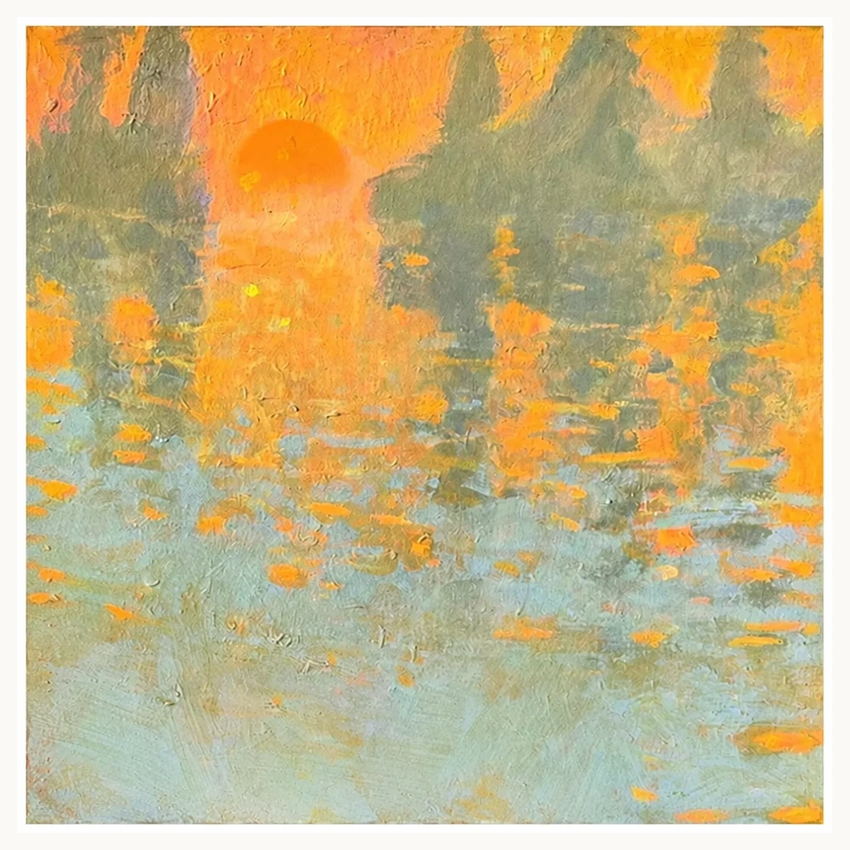 Sunrise Veil – Hand-Painted Landscape Wall Art