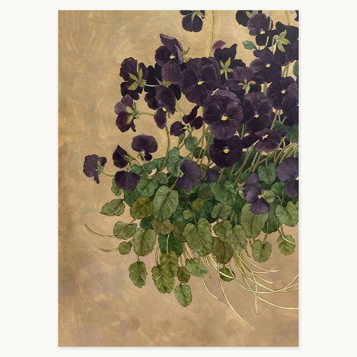 Violet Garden – Hand-Painted Vintage Floral Oil Painting